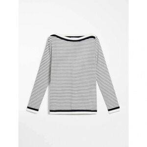 MaxMara Ugolina Nautical Striped Cotton Long Sleeve Tee Blouse Size Medium